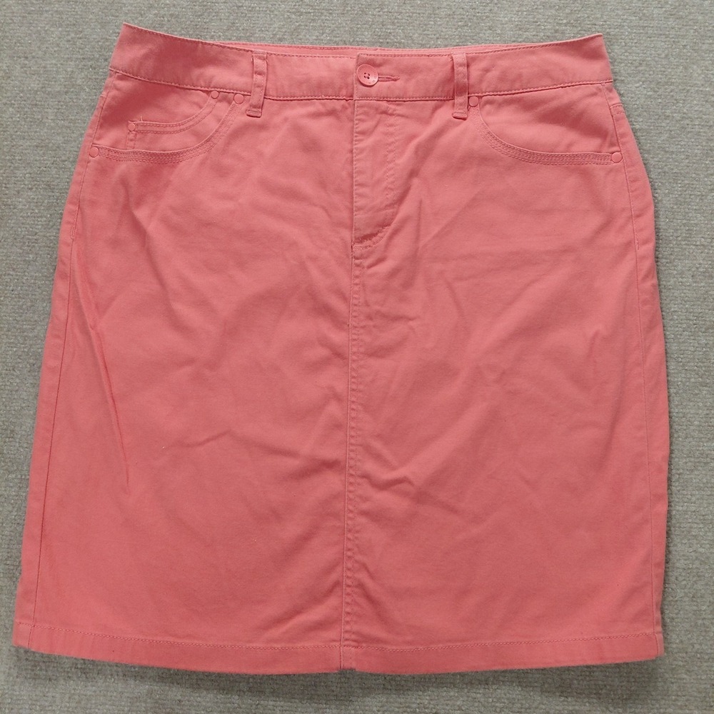 Bandolino Womens Pencil Skirt Size 12 Coral Straight Business Career Work Beach